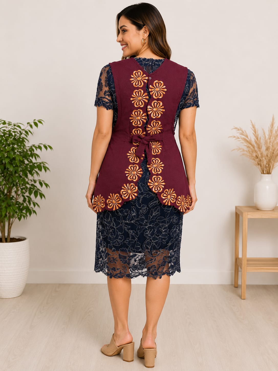 Oaxacan Embroidered Apron – Red Flowers