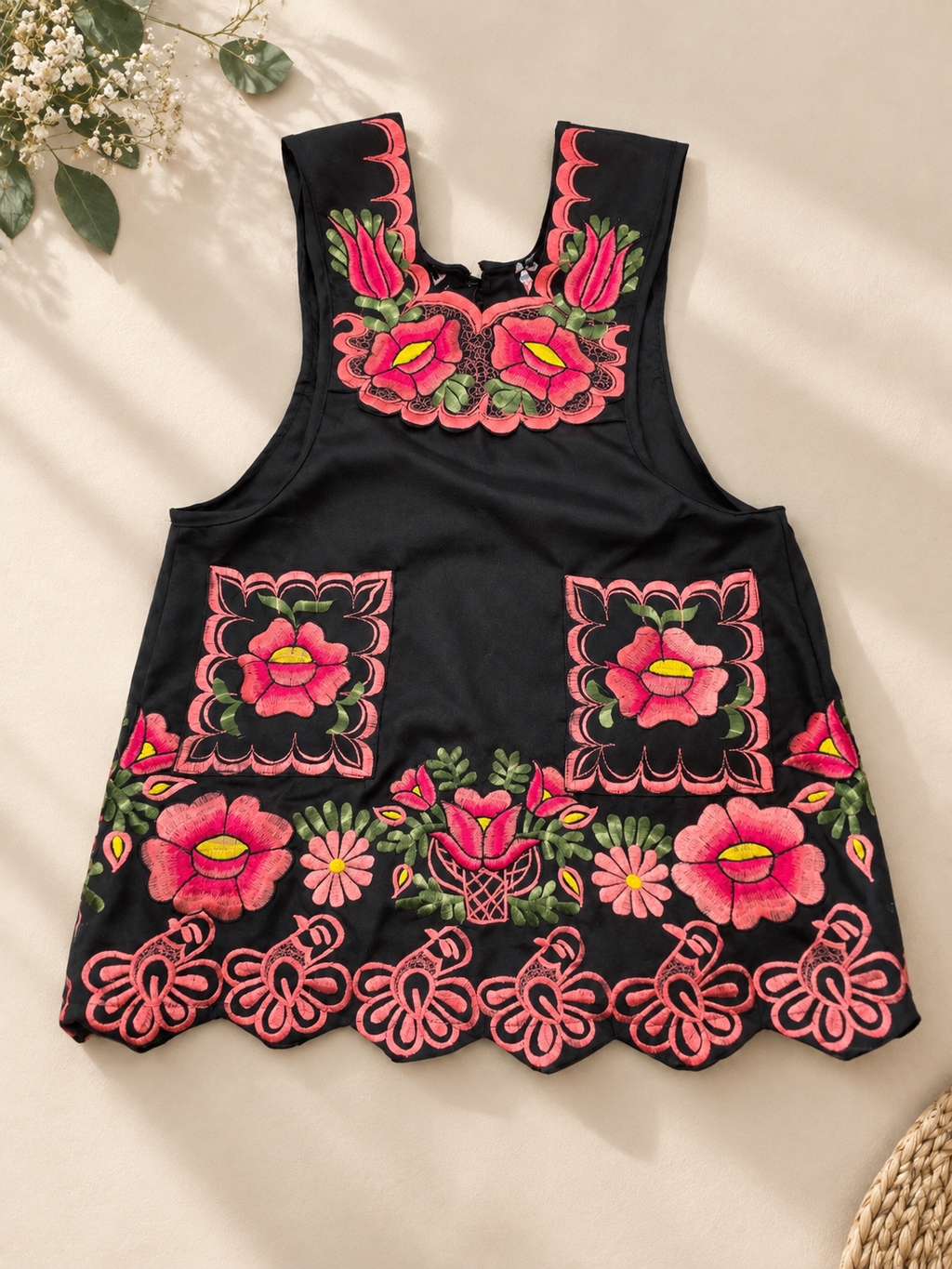 Oaxacan Embroidered Apron